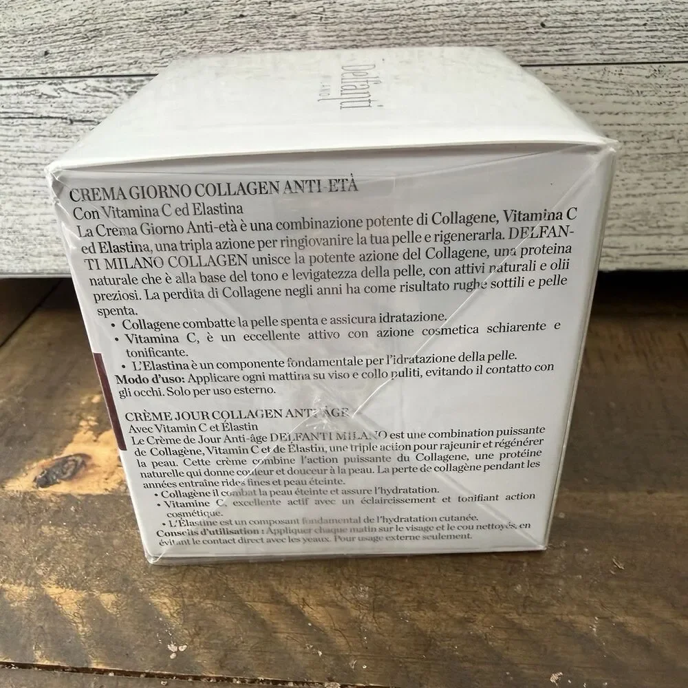 Delfanti Milano Anti-Aging Day Cream Collagen + Vitamin C & Elastin 1.7 oz New